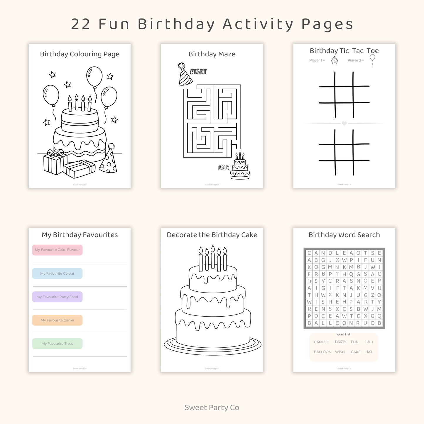 Birthday Fun Activity Book