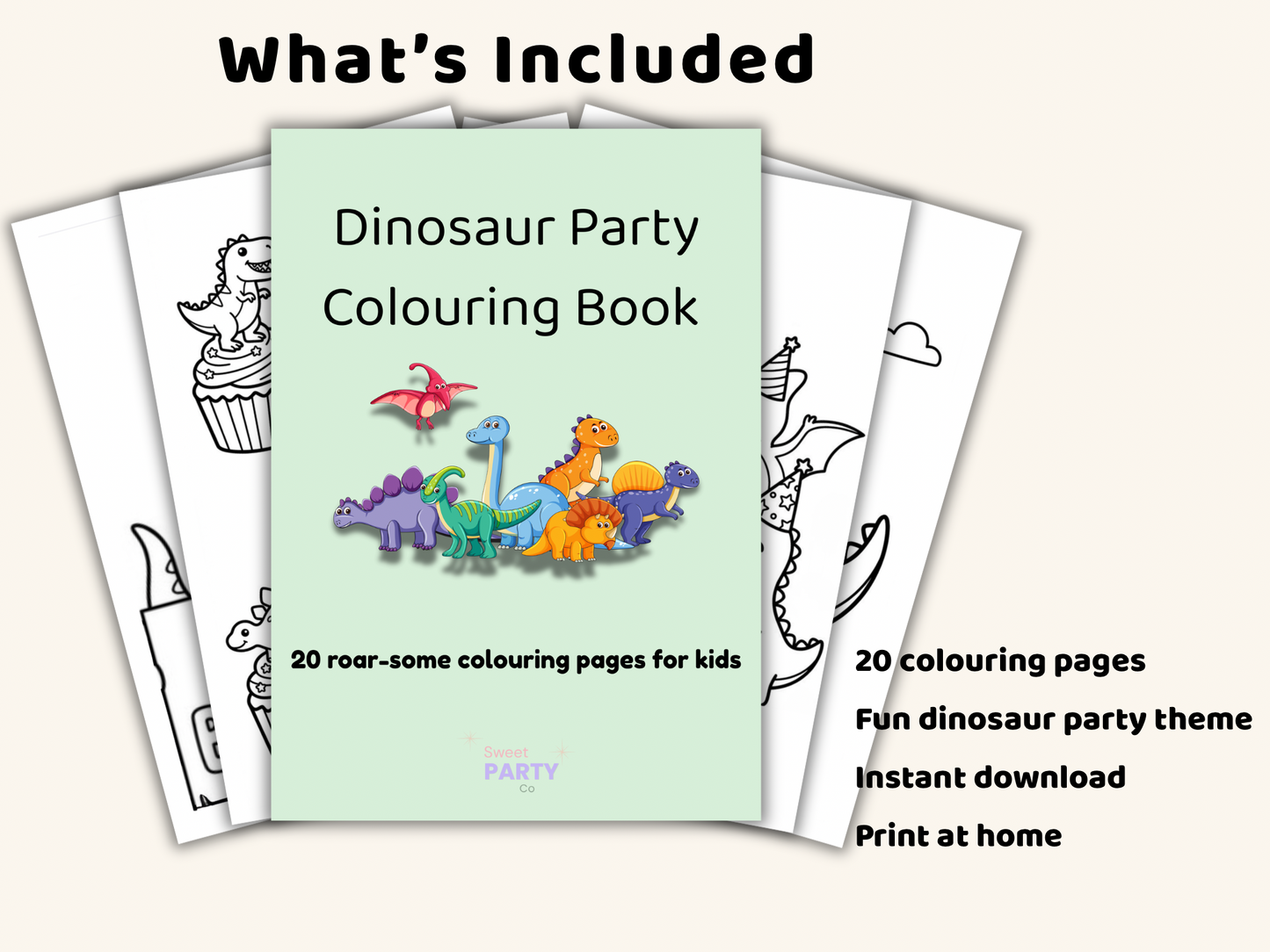 Dinosaur Party Colouring Book