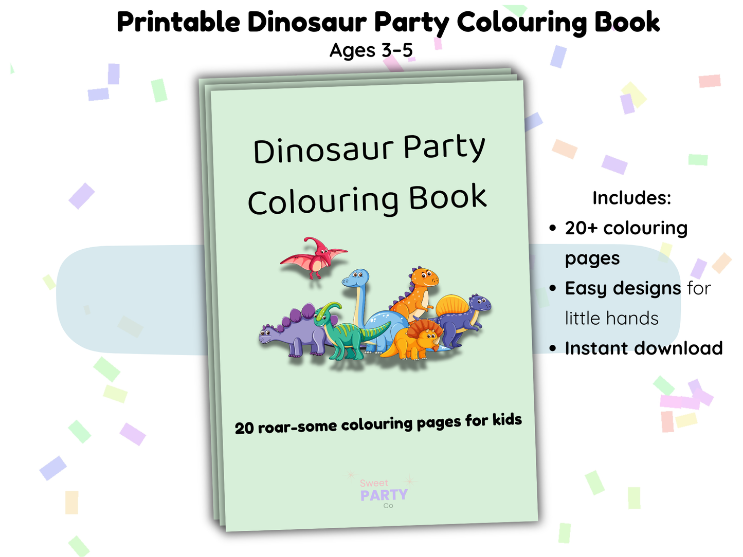 Dinosaur Party Colouring Book