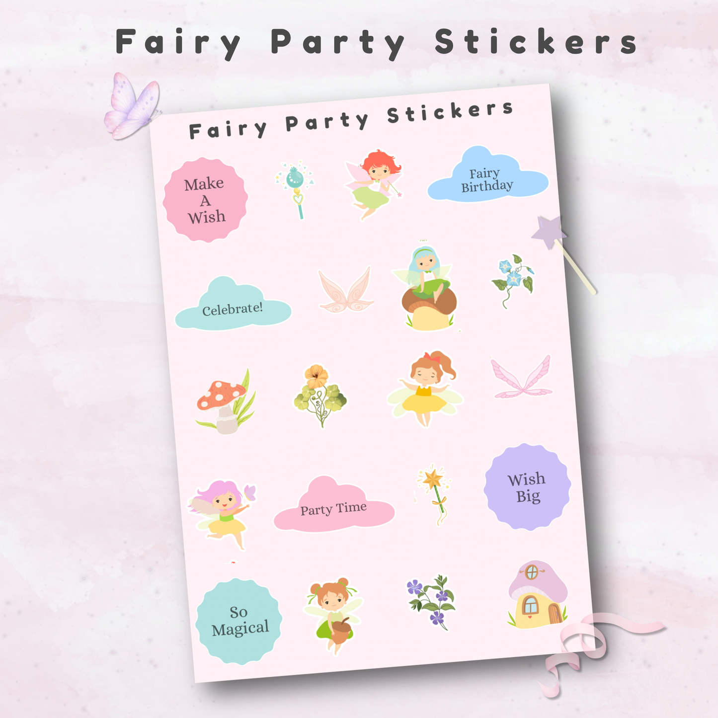 Fairy Party Sticker Sheet