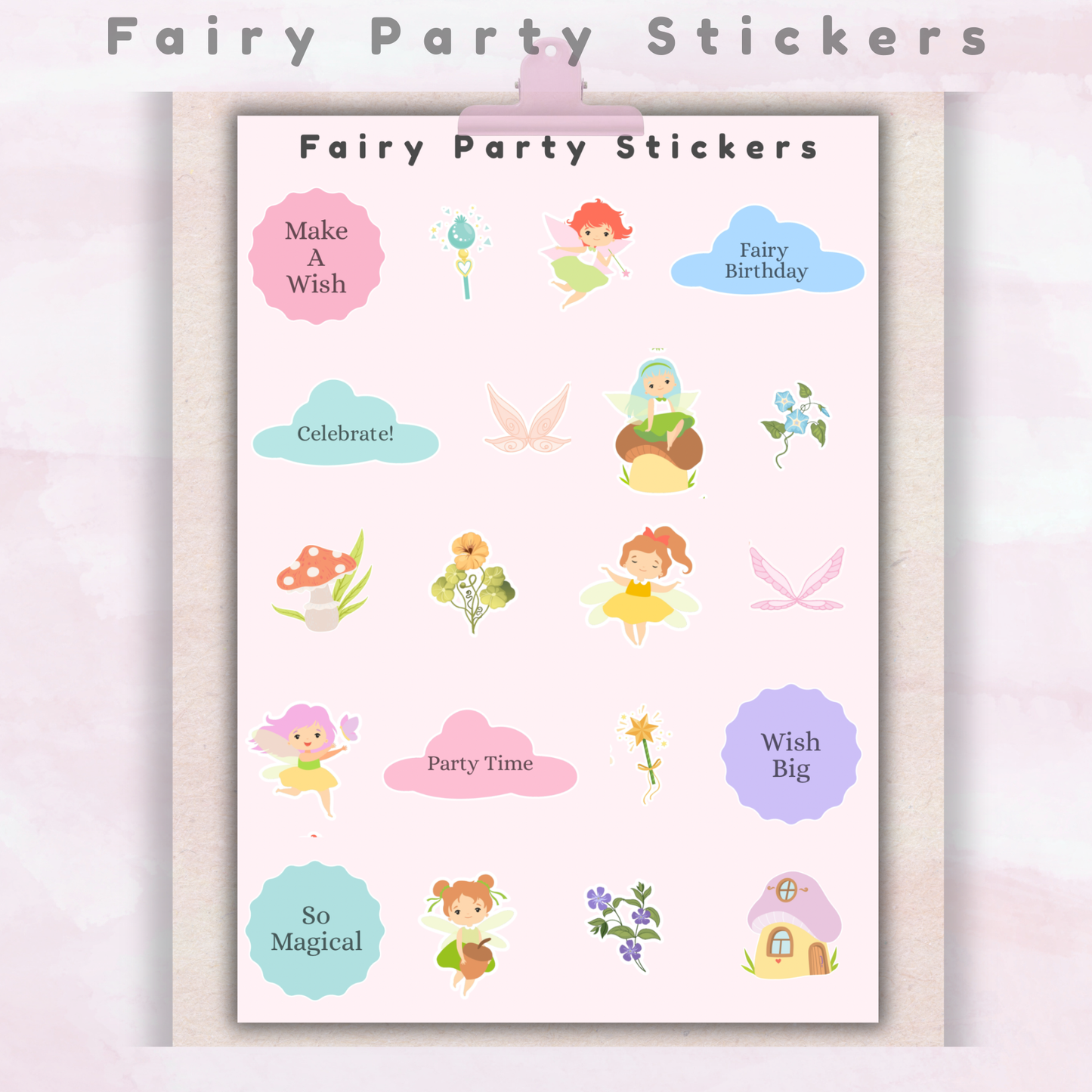 Fairy Party Sticker Sheet