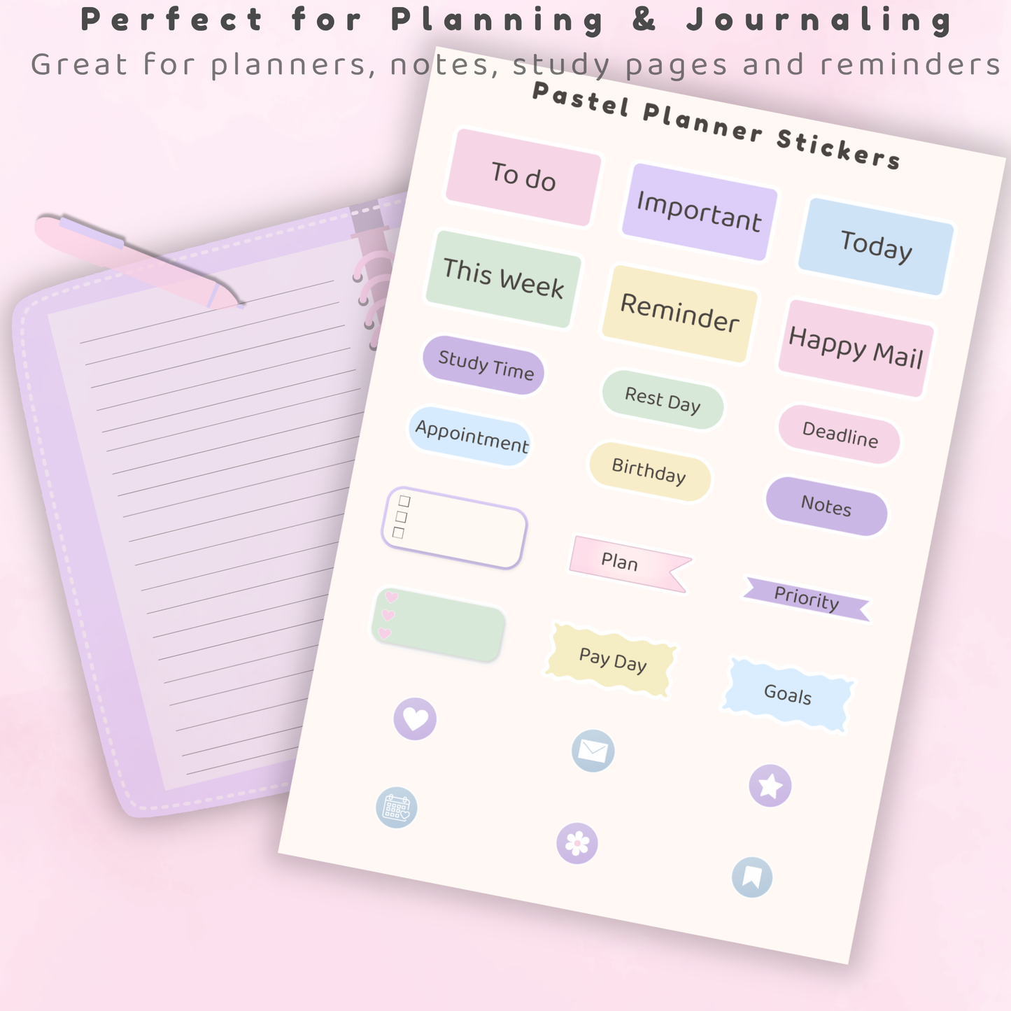 Pastel Planner Sticker Sheet